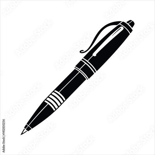 Black silhouette of a ballpoint pen