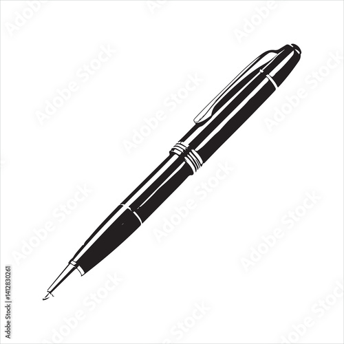Black silhouette of a ballpoint pen