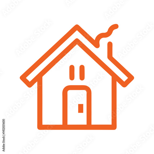 energy efficiency line icon smart home silhouette