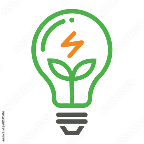 energy efficiency line icon lightbulb silhouette