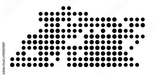 Symbol Map of Fishers (United States) showing the city with a pattern of just a few black dots