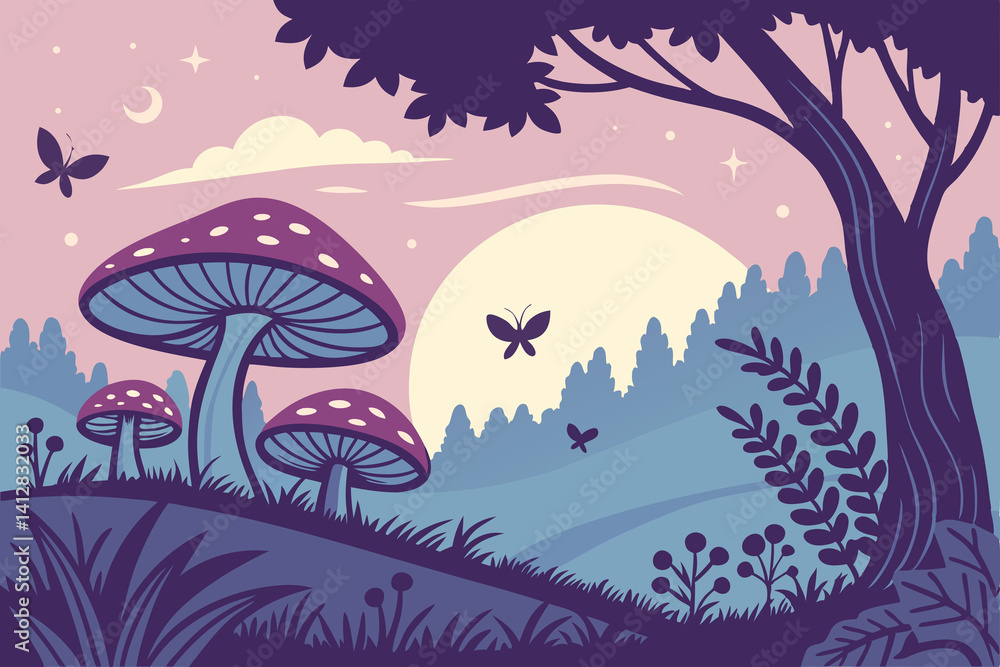 Fototapeta premium Vibrant Nature Vector Art - Landscapes and Patterns - jpg