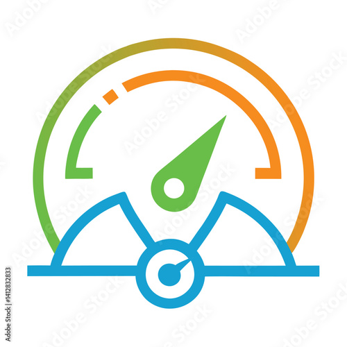 energy management line icon energy gauge silhouette