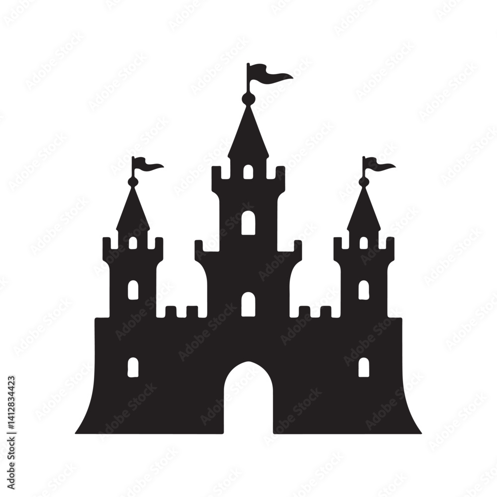 Obraz premium Castle Silhouette with Three Towers