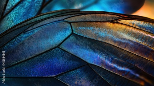 Close-Up of Iridescent Butterfly Wings with Stunning Color Details