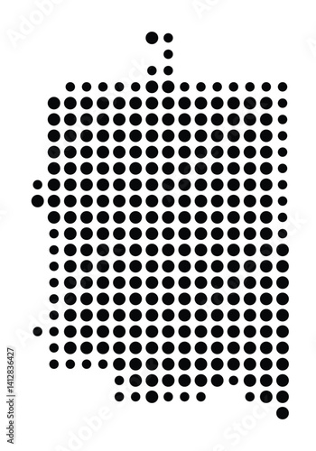 Photos Symbol Map of Pontiac (United States) showing the city with a pattern of just a