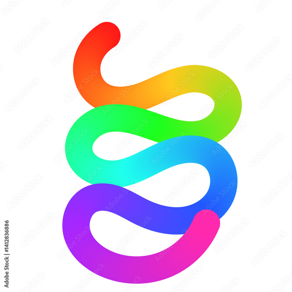 Abstract wavy gradient background with colorful squiggle lines, neon ribbon shapes, fluid swirl pattern, and curved 3D design elements. Flat vector illustration isolated on white background. Abstract wavy gradient background with colorful squiggle lines, neon ribbon shapes, fluid swirl pattern, and curved 3D design elements. Flat vector illustration isolated on white background.