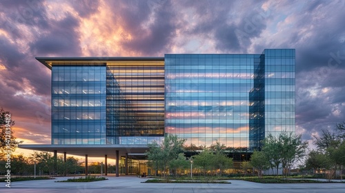 Low Angle Shot of Modern Investment Bank Headquarters Tower