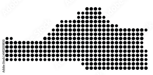 Symbol Map of Carson City (United States) showing the city with a pattern of just a few black dots