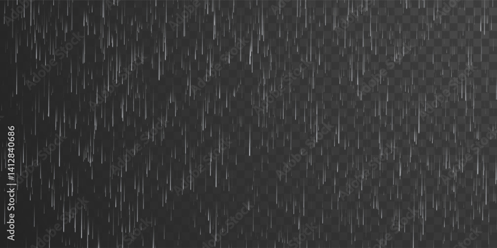 Rain drops on transparent background. Falling water drops. Nature rainfall. Vector illustration Rain drops on transparent background. Falling water drops. Nature rainfall. Vector illustration