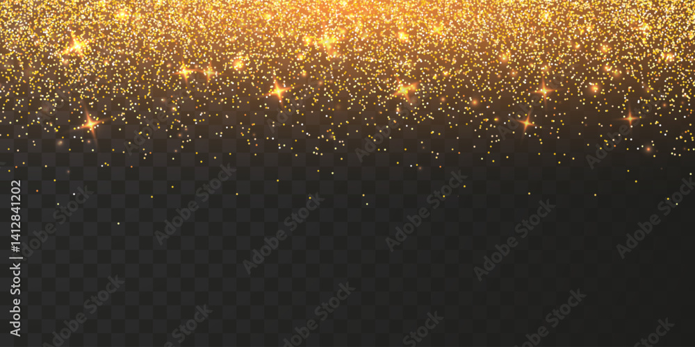 custom made wallpaper toronto digitalGolden glitter sparkle on a transparent background. Gold Vibrant background with twinkle lights. Vector illustration