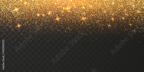 Wallpaper Mural Golden glitter sparkle on a transparent background. Gold Vibrant background with twinkle lights. Vector illustration Torontodigital.ca
