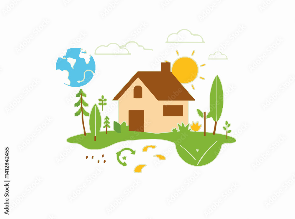 Renewable Resources Vector Art for Sustainable Living Designs Renewable Resources Vector Art for Sustainable Living Designs