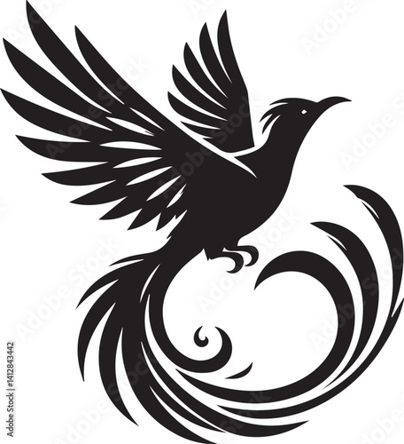 Quetzal bird silhouette vector art