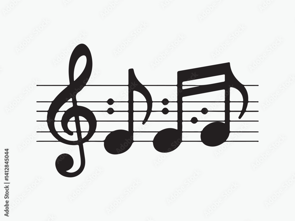 Musical Notes Treble Clef Melody Musical Notes Treble Clef Melody