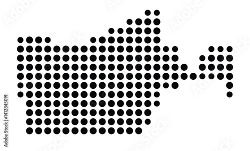 Symbol Map of Cranston (United States) showing the city with a pattern of just a few black dots