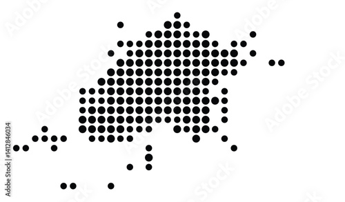 Symbol Map of Knoxville (United States) showing the city with a pattern of just a few black dots