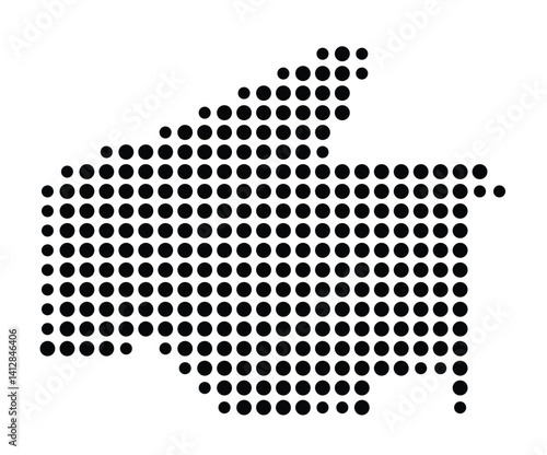 Symbol Map of Allen (United States) showing the city with a pattern of just a few black dots