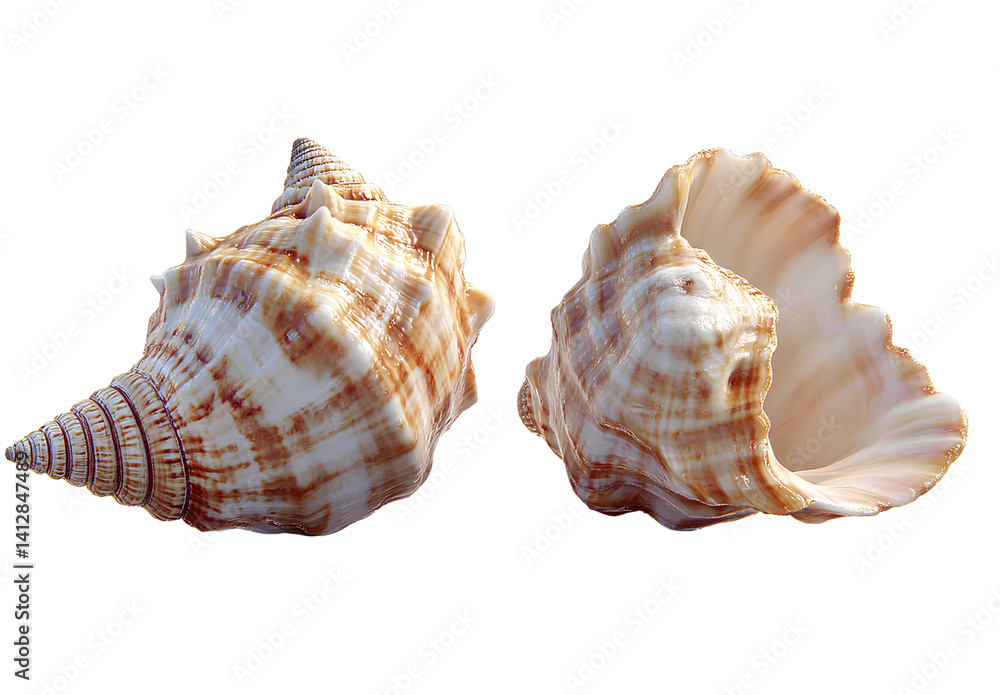 Seashell, realistic style, transparent background PNG Seashell, realistic style, transparent background PNG