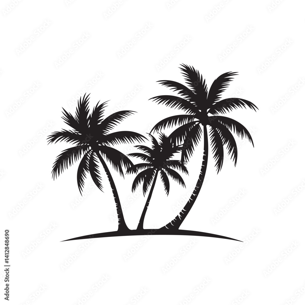 Fototapeta premium silhouette coconut tree vector
