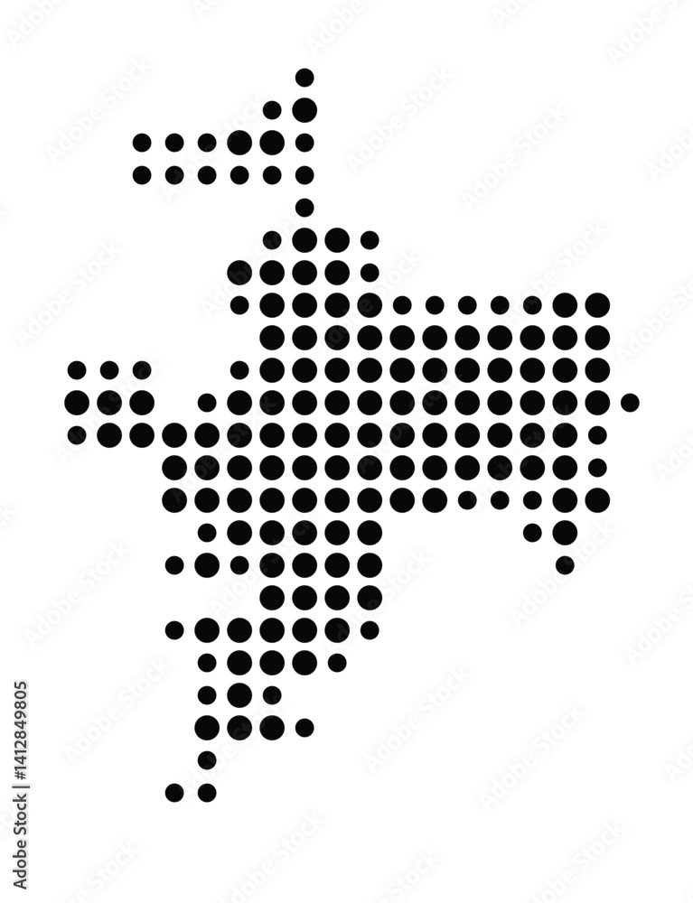 Symbol Map of Logan (United States) showing the city with a pattern of just a few black dots Symbol Map of Logan (United States) showing the city with a pattern of just a few black dots