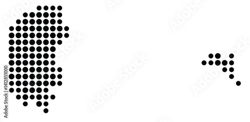 Symbol Map of Everett (United States) showing the city with a pattern of just a few black dots