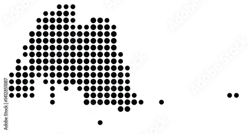 Symbol Map of Kent (United States) showing the city with a pattern of just a few black dots