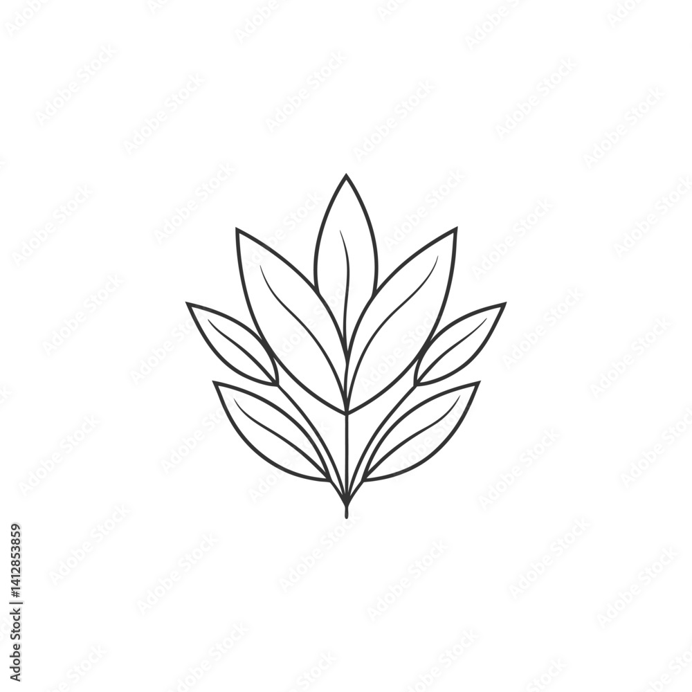 Fototapeta premium Elegant Line Art Leaf Design for Nature Logo