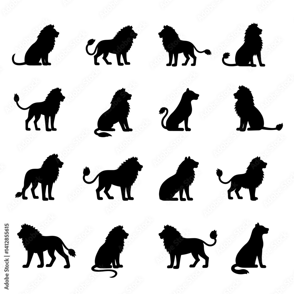 Obraz premium Tiger silhouettes vector
