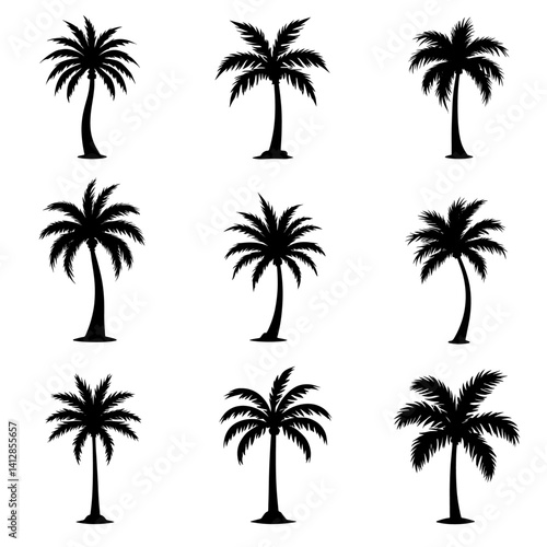 set of palm trees