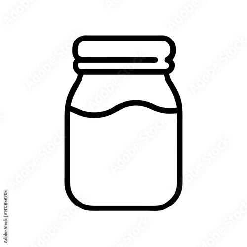 Jam jar icon in black outline on white background