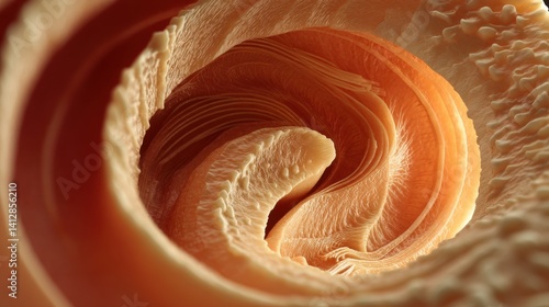 Detailed spiral organic material closeup macro image