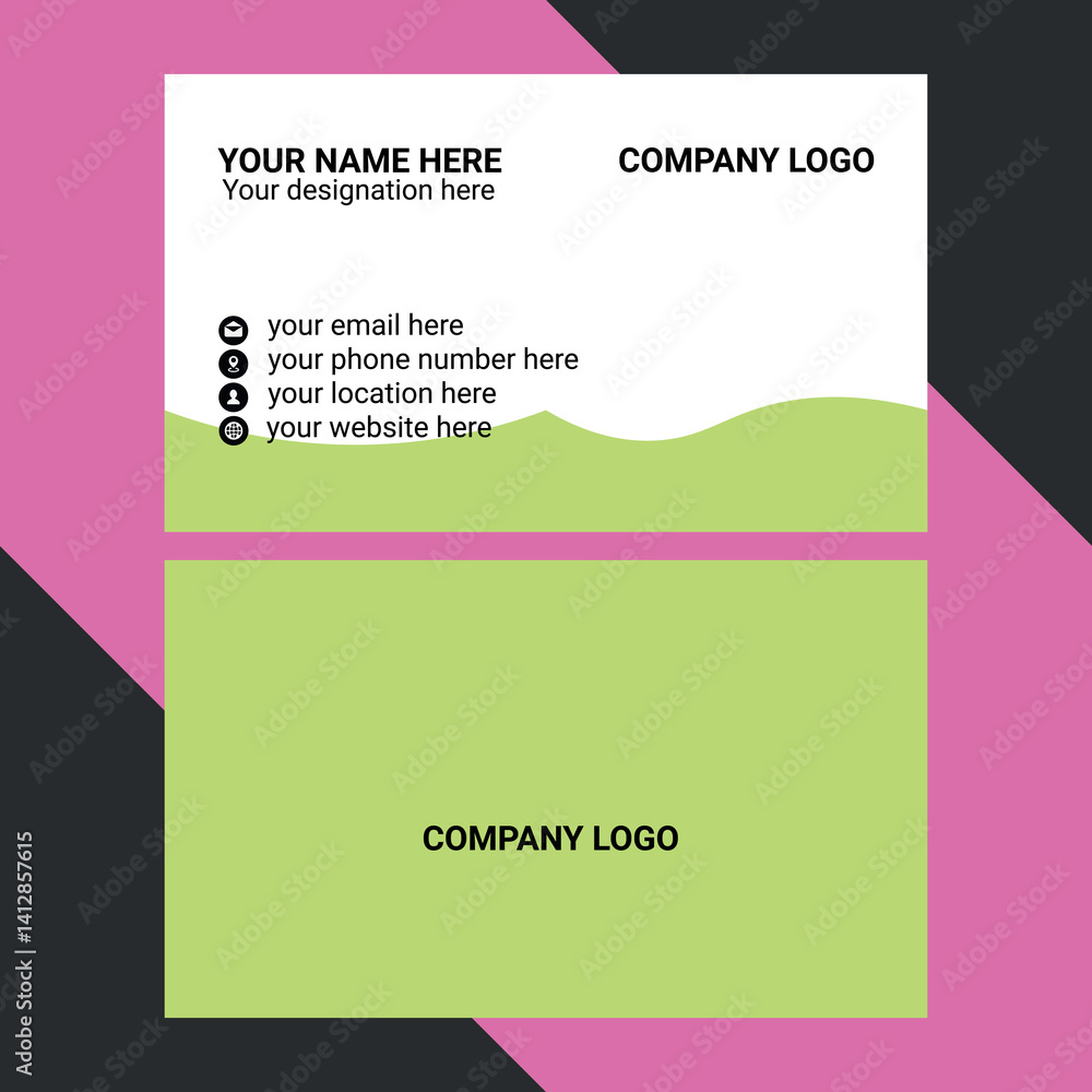 Fototapeta premium Minimal Business Card Title Overlay Templates Modern Vintage Business Card Design Name Card Minimal Business Card Title Overlay.