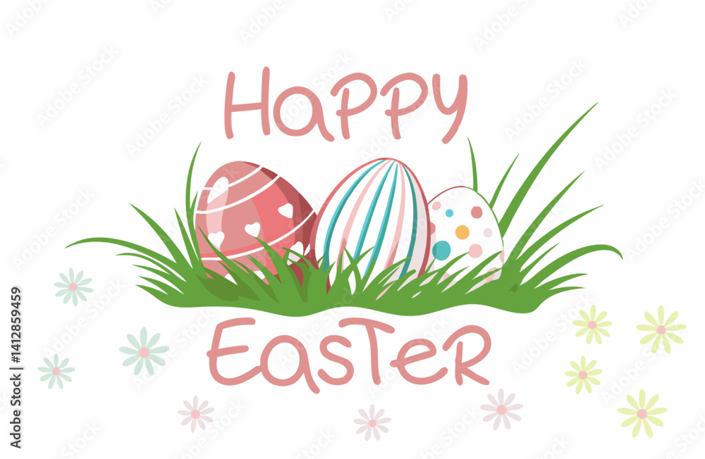 Fototapeta premium Happy Easter day sale promotion vector element design for banner, poster or flyer , ad, promotion, web-banner, article and seasonal projects