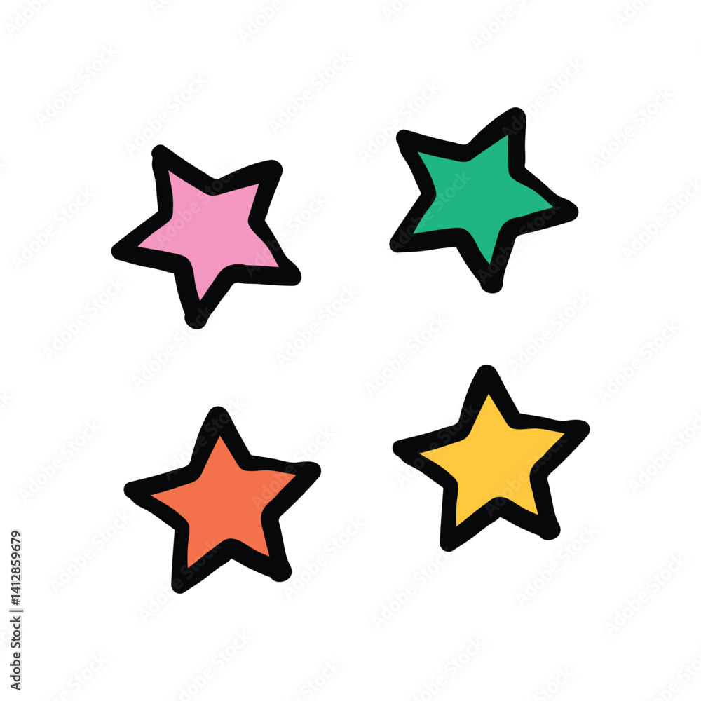 stars easter day doodle vector illustration hand drawn cartoon stars easter day doodle vector illustration hand drawn cartoon