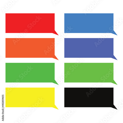 Colorful Conversation Bubbles: A vibrant collection of colorful speech bubbles, each representing a unique voice ready to convey thoughts and messages, perfect for communication and expression.