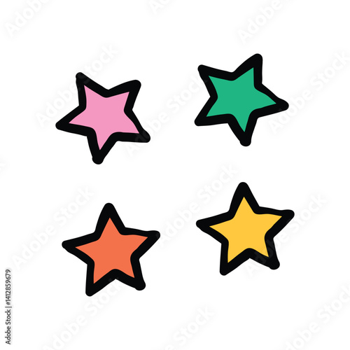 stars easter day doodle vector illustration hand drawn cartoon