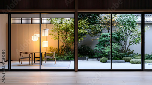 Japanese Modern Interior Design With Garden View