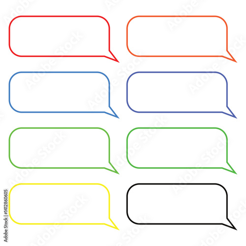 Chat Bubbles: A collection of various colored chat bubbles, ready for your custom message and graphic design needs.