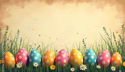 Vintage Overprint Grunge Effect Mockup with easter eggs