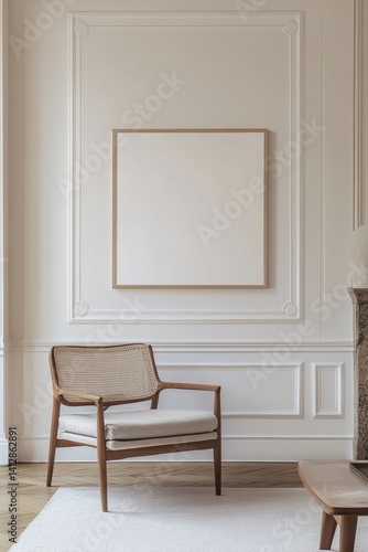 Poster in frame with ambient lighting and green foliage — designed for moody photography previews, evening glow artwork, or atmospheric compositions.

