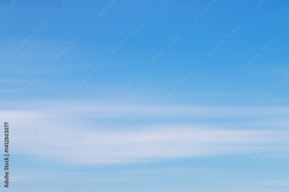 Vivid Blue Sky with Gentle White Clouds Spreading Across the Horizon