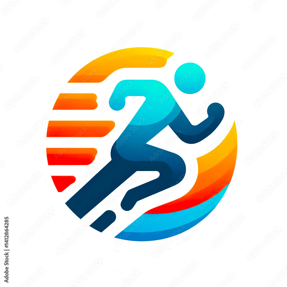 Fototapeta premium Flat Fitness App Logo 