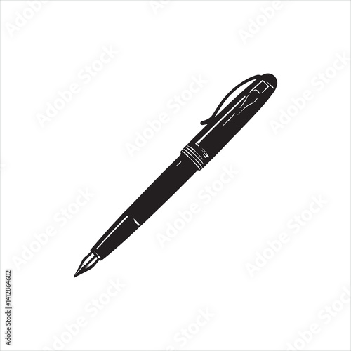 Black silhouette of a ballpoint pen