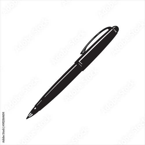 Black silhouette of a ballpoint pen