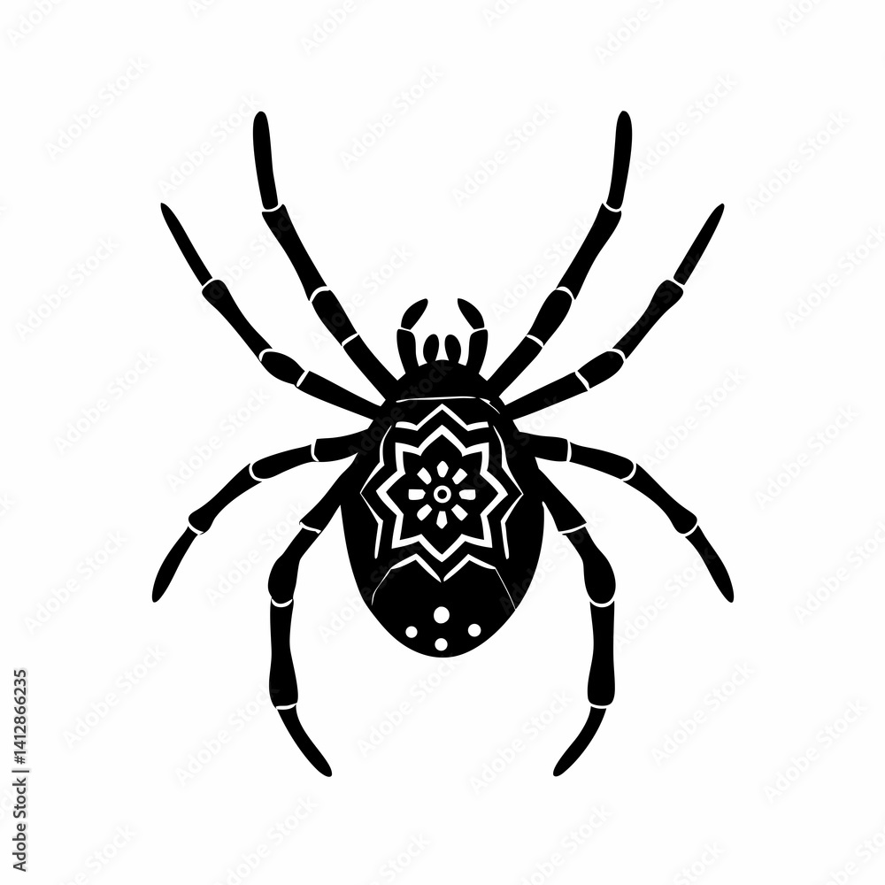 creative Silhouette spider Icon Vector Illustration
