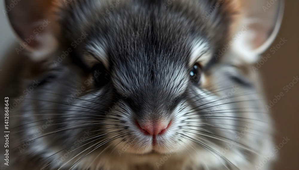 Fototapeta premium close up of a gray and white mouse