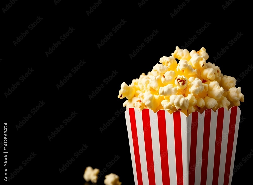 Delicious Popcorn in a Classic Red and White Container Delicious Popcorn in a Classic Red and White Container