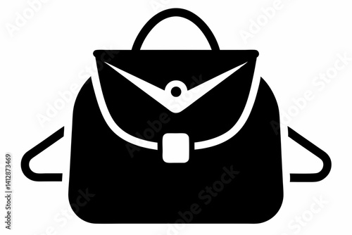Mail Delivery Bag Silhouette Vector Illustration Black and White