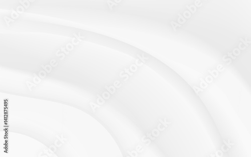 White abstract smooth flowing curves background gray light bright